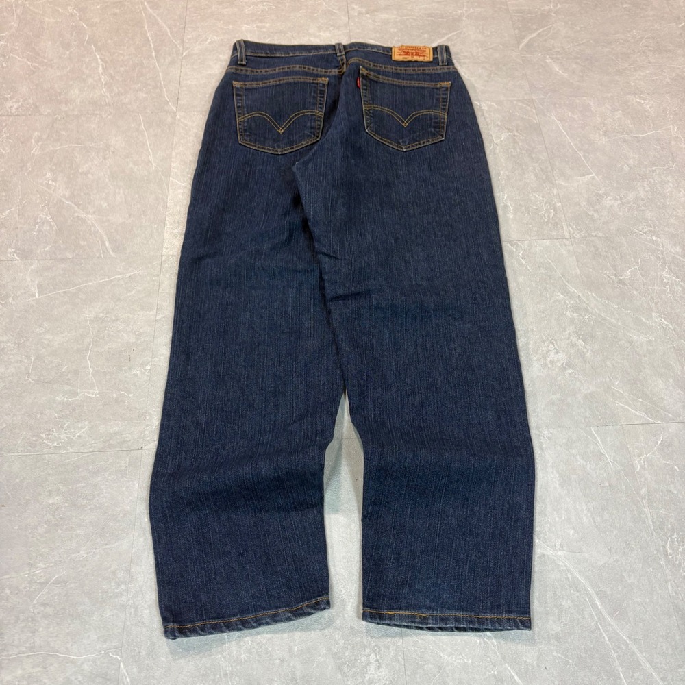 Levis 550 Classic Relaxed Tapered Jeans Dark Wash Denim Blue 14 S 3391